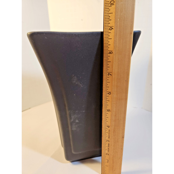 Halloween Pottery Matte Black Mid Century Modern Vase 9" - Picture 7 of 7
